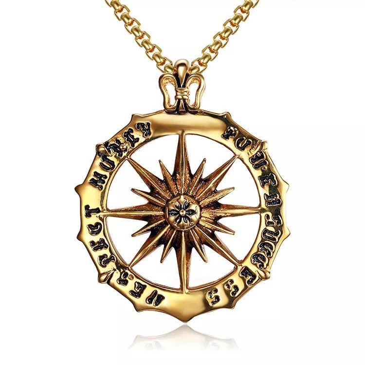 Wholesale Sun Stainless Steel English Men's Titanium Steel Necklace